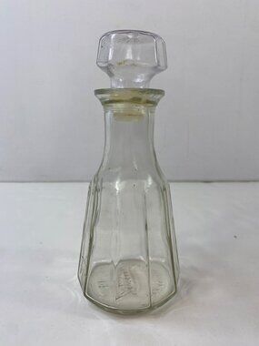 Good Seasons Vintage Glass Decanter With Stopper 5.75" High 2.75" Diameter